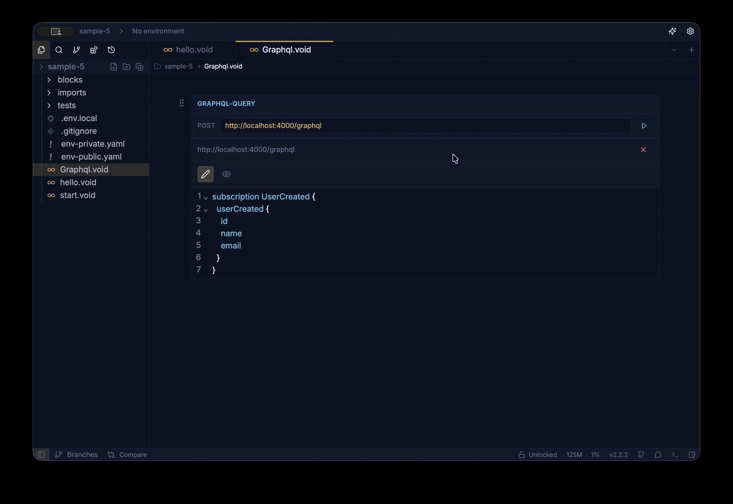 Dropping the exported Insomnia YAML file into an open Voiden project